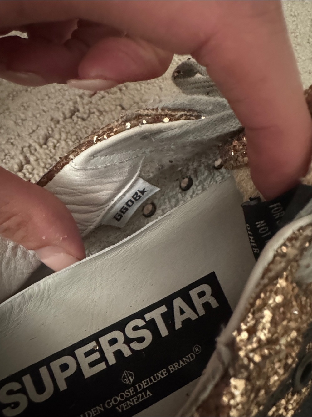 AUTHENTIC gold & black glitter golden goose - Picture 9 of 9